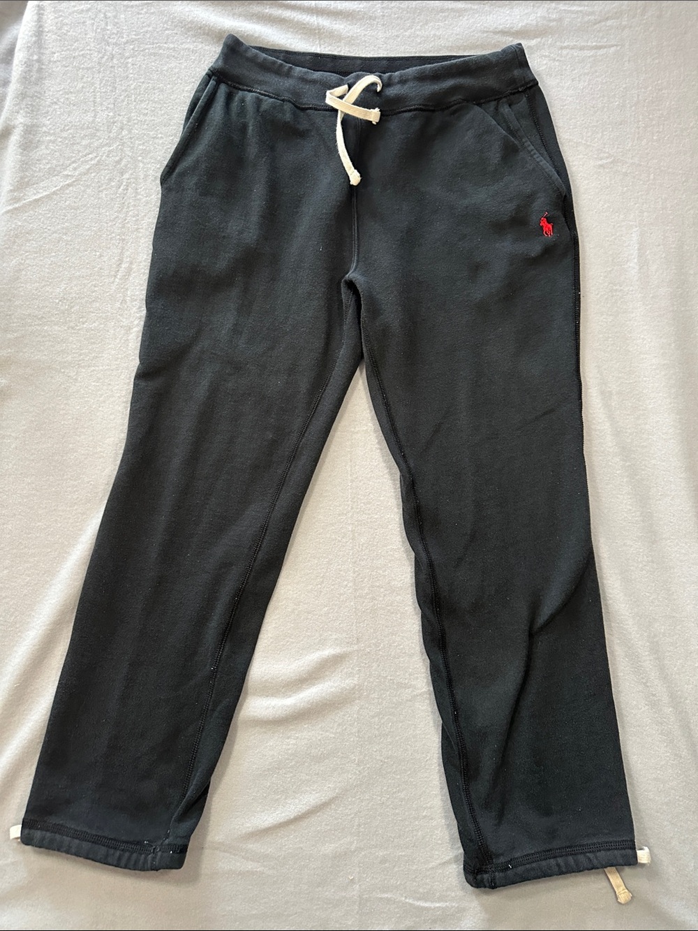 Polo by Ralph Lauren Black Sweatpants with Red Polo Emblem